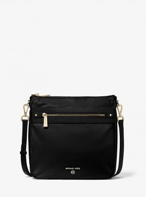 Bolsa Cruzada Michael Kors Jet Set Large Nylon Gabardine Messenger Bag Mujer Negras | 5397-NRCPX