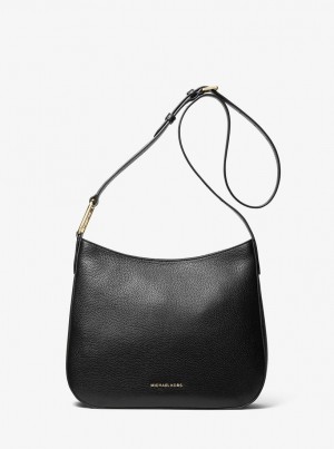 Bolsa Cruzada Michael Kors Kensington Large Pebbled Leather Crossbody Bag Mujer Negras | 2560-HOGDZ