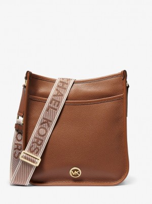 Bolsa Cruzada Michael Kors Luisa Large Pebbled Leather Messenger Bag Mujer Luggage | 1605-KATDW