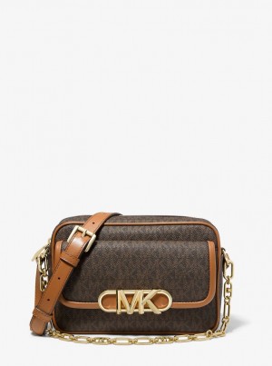 Bolsa Cruzada Michael Kors Parker Medium Logo Crossbody Bag Mujer Brn/Acorn | 5467-XFEAG