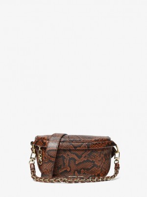 Bolsa Cruzada Michael Kors Slater Extra-Small Snake Embossed Leather Sling Pack Mujer Luggage | 2583-AHRJW