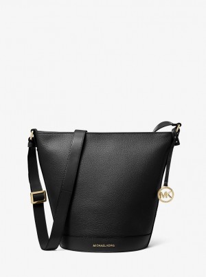 Bolsa Cruzada Michael Kors Townsend Medium Pebbled Leather Messenger Bag Mujer Negras | 7620-PQMZS