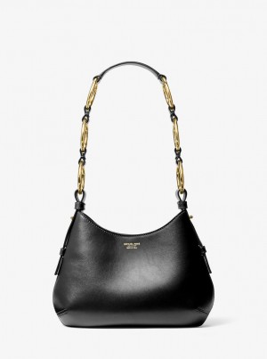 Bolsa De Hombro Michael Kors Bardot Mini Leather Hobo Shoulder Bag Mujer Negras | 8025-HSPDA