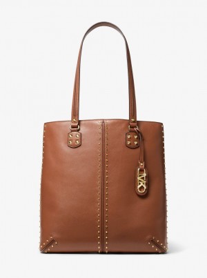 Bolsas de Mano Michael Kors Astor Large Studded Leather Tote Bag Mujer Luggage | 9305-WEUXQ