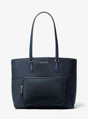 Bolsas de Mano Michael Kors Cara Large Nylon Tote Bag Mujer Azul Marino | 1764-IUSFV