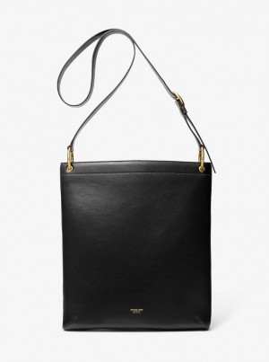 Bolsas de Mano Michael Kors Tate Large Leather Messenger Bag Mujer Negras | 6857-ADZTN