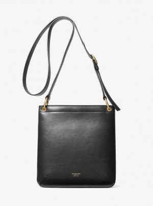 Bolsas de Mano Michael Kors Tate Small Leather Messenger Bag Mujer Negras | 7586-FOBLJ