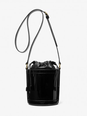 Bolso Satchel Michael Kors Audrey Medium Patent Leather Bucket Bag Mujer Negras | 6280-VRXIU