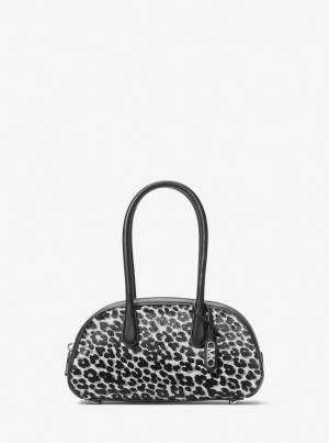 Bolso Satchel Michael Kors Lulu Small Leopard Print Calf Hair Satchel Mujer Negras | 1865-MGUFD