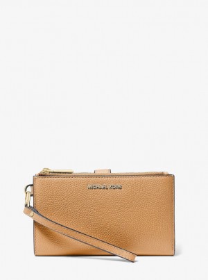 Bolsos De Mano Michael Kors Adele Leather Smartphone Wallet Mujer Pale Peanut | 3916-MUFJP