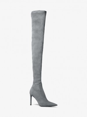 Botas Michael Kors Elle Suede Boot Mujer Slate | 7608-KNOGX