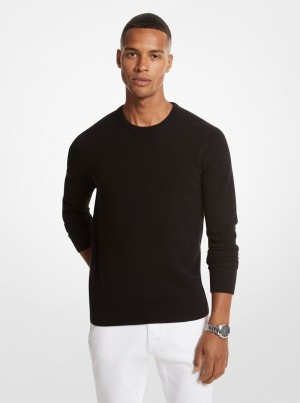 Camiseta Michael Kors Cashmere Sweater Hombre Negras | 0358-ZFUBP