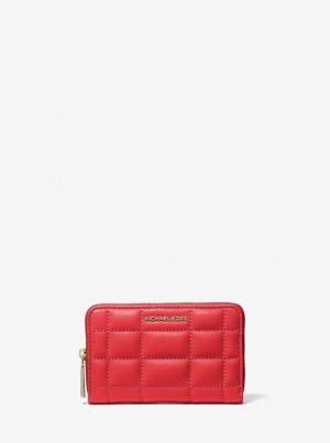 Carteras Michael Kors Small Quilted Leather Wallet Mujer Rojas | 3041-TSUBE