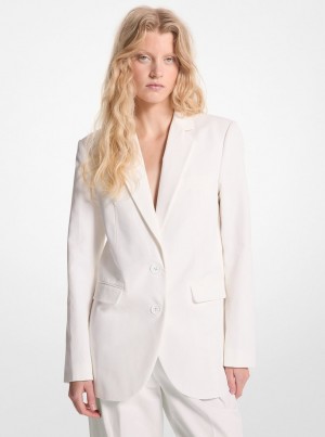 Chaquetas Michael Kors Cotton Blend Twill Blazer Mujer Blancas | 5079-HNZMO