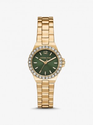 Gold-tone Michael Kors Mini Lennox Pave Gold-Tone Watch Mujer Doradas | 6935-CPHRL