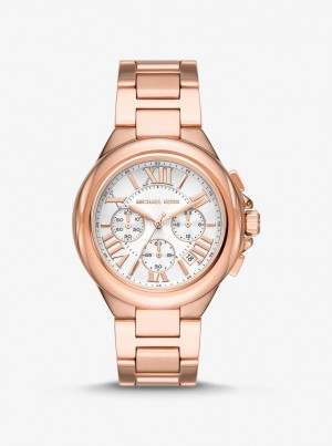 Gold-tone Michael Kors Oversized Camille Rose Gold-Tone Watch Mujer Rosas Doradas | 3916-HQRWJ