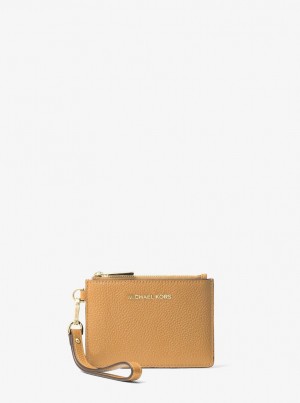 Monederos Michael Kors Leather Coin Purse Mujer Pale Peanut | 0846-EIHGJ