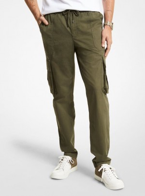 Pantalon Michael Kors Cotton Cargo Pants Hombre Verde Oscuro | 4051-JMIZW