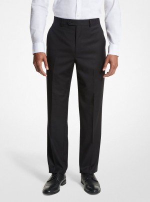 Pantalon Michael Kors Modern-Fit Wool Blend Suit Pants Hombre Negras | 3921-VQDSU