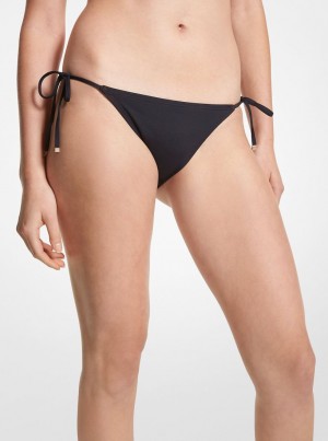 Ropa de Baño Michael Kors Stretch Nylon Bikini Bottom Mujer Negras | 7423-ZJGLT