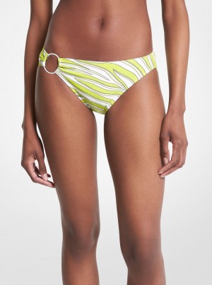 Ropa de Baño Michael Kors Zebra Print Bikini Bottom Mujer Brt Limeade | 8764-SOTUW