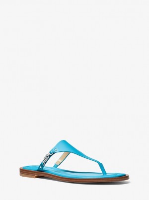 Sandalias Michael Kors Daniella Leather Sandal Mujer Azules | 7289-YRDKJ