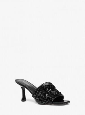 Sandalias Michael Kors Limited-Edition Tessa Hand-Embellished Mule Mujer Negras | 3401-JXGAR