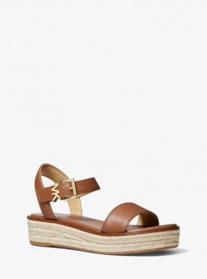 Sandalias Michael Kors Richie Platform Espadrille Sandal Mujer Luggage | 1682-KATYL