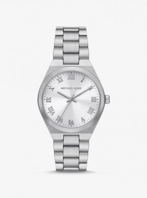 Silver-tone Michael Kors Lennox Silver-Tone Watch Mujer Plateadas | 8013-CNIQA