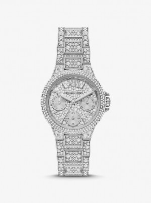 Silver-tone Michael Kors Mini Camille Pave Silver-Tone Watch Mujer Plateadas | 9746-QYBRK