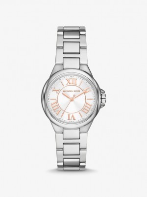 Silver-tone Michael Kors Mini Camille Silver-Tone Watch Mujer Plateadas | 0918-UHIKB