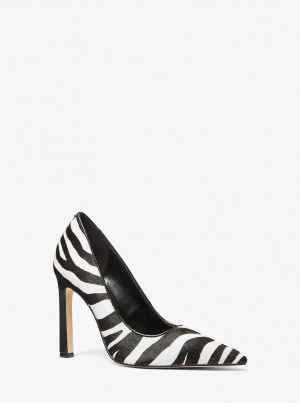 Tacones Michael Kors Amara Zebra Print Calf Hair Pump Mujer Negras | 1853-SOHXQ