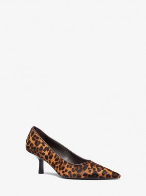 Tacones Michael Kors Frankie Leopard Print Calf Hair Pump Mujer Marrones Multicolor | 3681-TOKAH