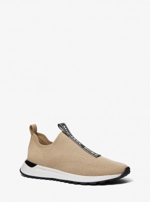 Zapatillas Michael Kors Miles Stretch Knit Slip-On Sneaker Hombre Chino | 7129-ZBUYR