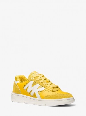 Zapatillas Michael Kors Rebel Leather Sneaker Mujer Bright Dandelion | 2476-CGIXD