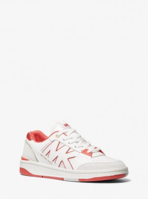 Zapatillas Michael Kors Rebel Leather Sneaker Mujer Coral Multicolor | 0512-GKJMS