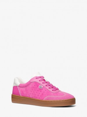 Zapatillas Michael Kors Scotty Suede Sneaker Mujer Rosas | 8209-AQINY