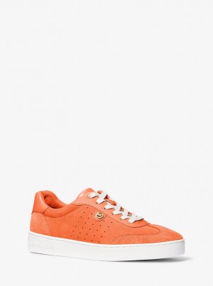 Zapatillas Michael Kors Scotty Suede Sneaker Mujer Naranjas | 4569-FQRON