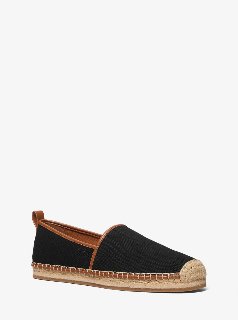 Alpargata Michael Kors Owen Cotton Canvas Espadrille Hombre Negras | 2159-XVETB