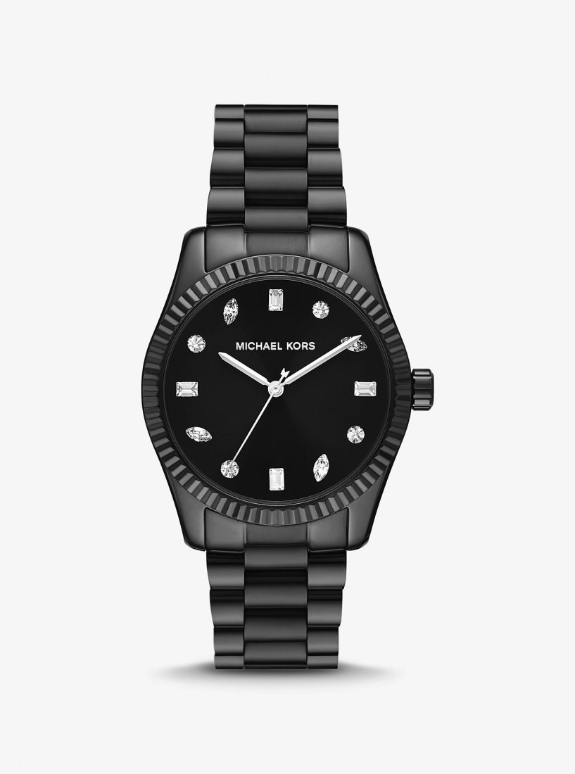 Black-tone Michael Kors Lexington Pave Black-Tone Watch Mujer Negras | 7921-RAJGV