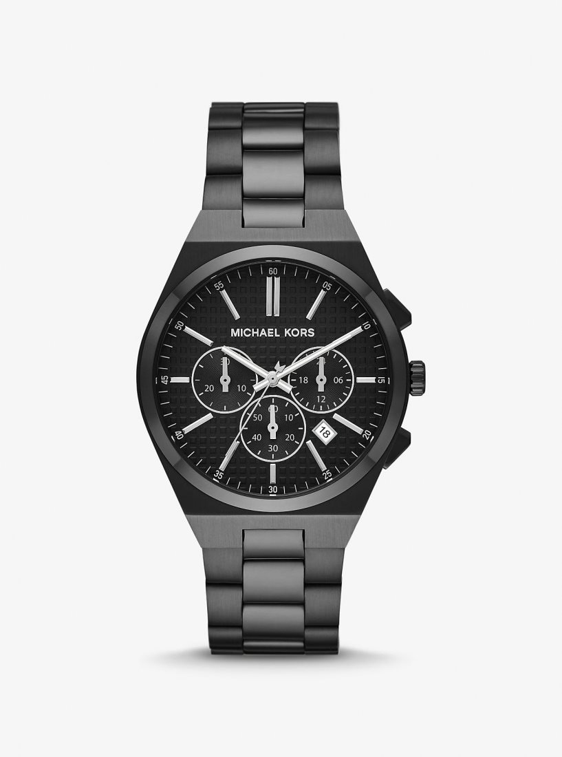 Black-tone Michael Kors Oversized Lennox Black-Tone Watch Hombre Negras | 5017-UCLRE