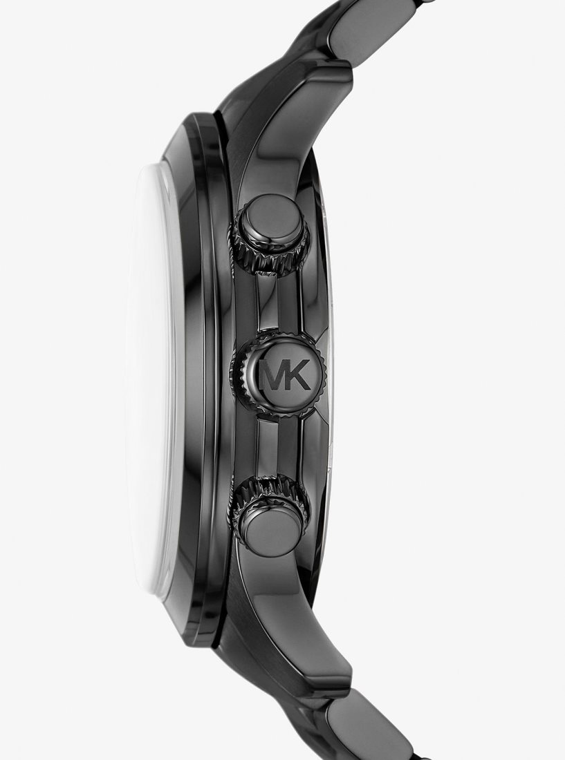 Black-tone Michael Kors Oversized Runway Black-Tone Watch Hombre Negras | 8147-NABFM