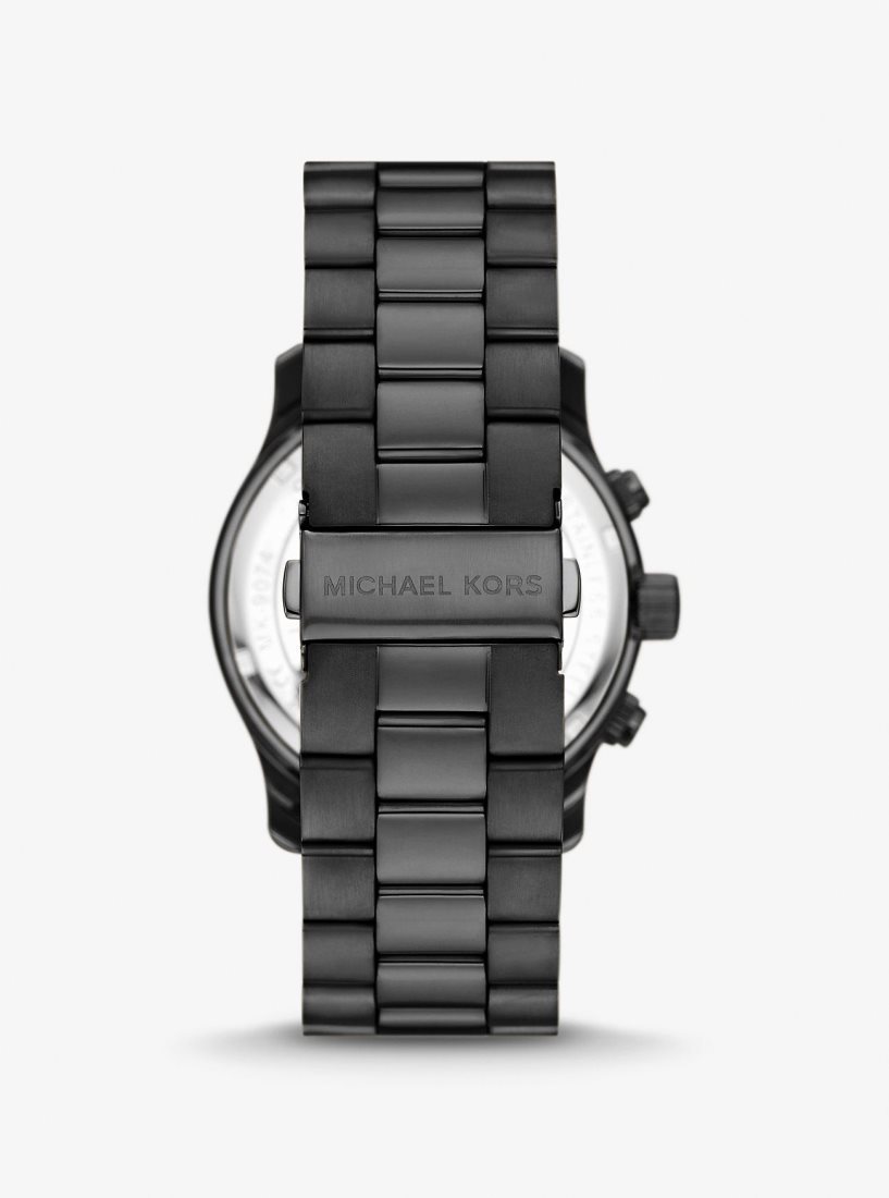 Black-tone Michael Kors Oversized Runway Black-Tone Watch Hombre Negras | 8147-NABFM