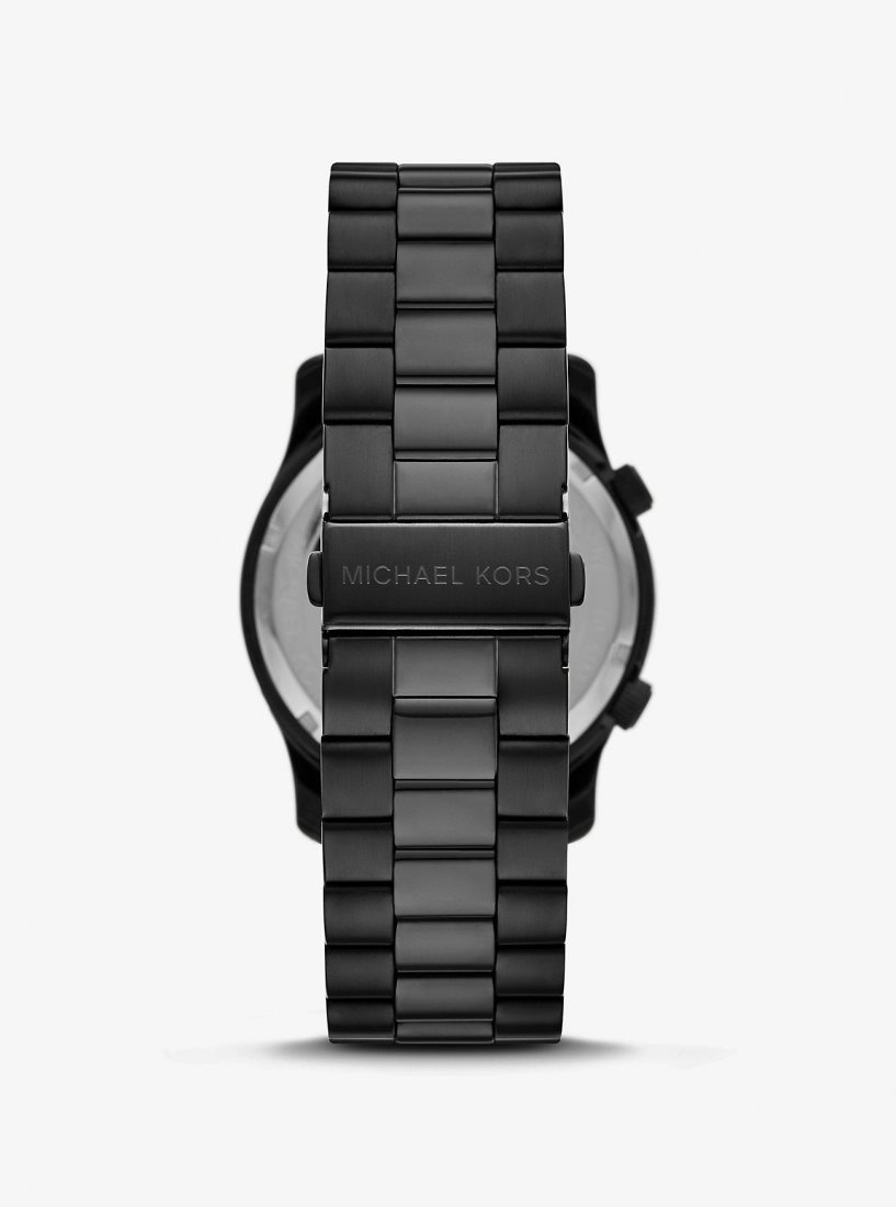 Black-tone Michael Kors Oversized Runway Black-Tone Watch Hombre Negras | 2894-BOYPK