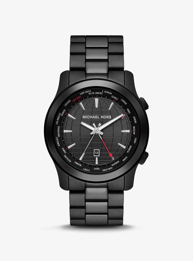 Black-tone Michael Kors Oversized Runway Black-Tone Watch Hombre Negras | 2894-BOYPK