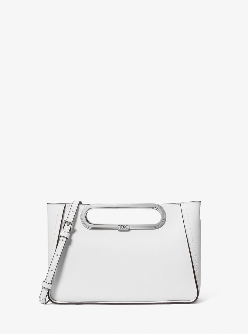 Bolsa Cruzada Michael Kors Chelsea Large Saffiano Leather Convertible Crossbody Bag Mujer Blancas | 2315-DKCMS