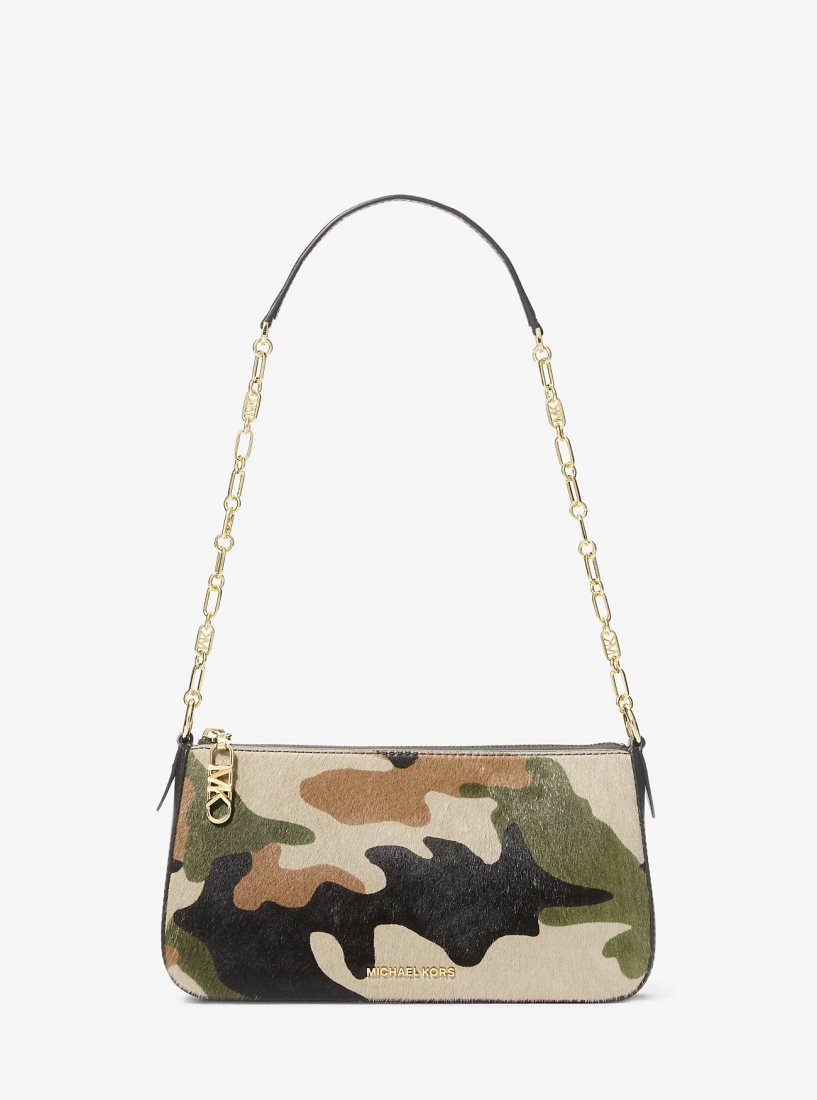 Bolsa Cruzada Michael Kors Empire Medium Camouflage Print Calf Hair Chain-Link Pochette Mujer Verde Oliva Multicolor | 1946-RJWIM