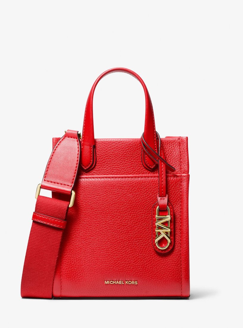 Bolsa Cruzada Michael Kors Gigi Extra-Small Pebbled Leather Crossbody Bag Mujer Rojas | 1028-DVLUS