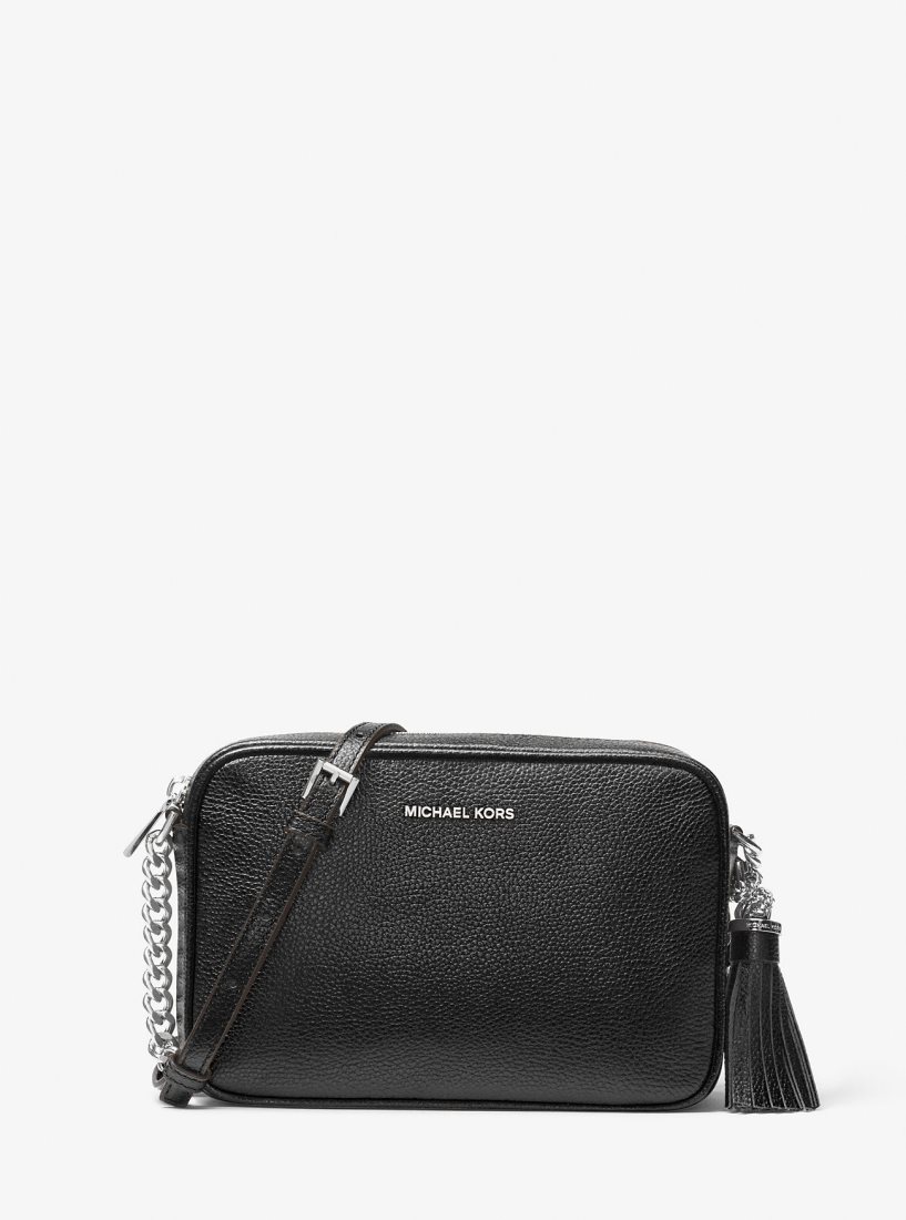 Bolsa Cruzada Michael Kors Ginny Leather Crossbody Bag Mujer Negras | 1854-KDZCI