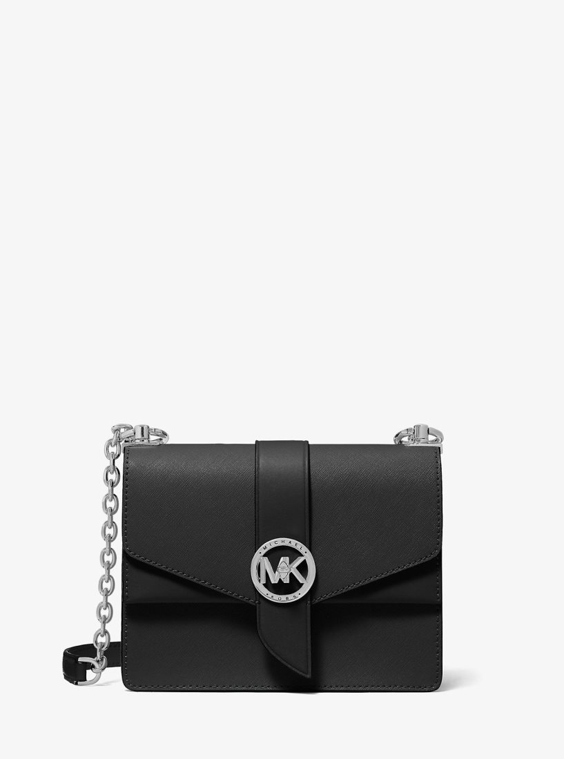 Bolsa Cruzada Michael Kors Greenwich Small Saffiano Leather Crossbody Bag Mujer Negras | 5091-NVALR